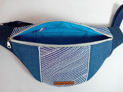 Sac banane jean rayé -  P18B