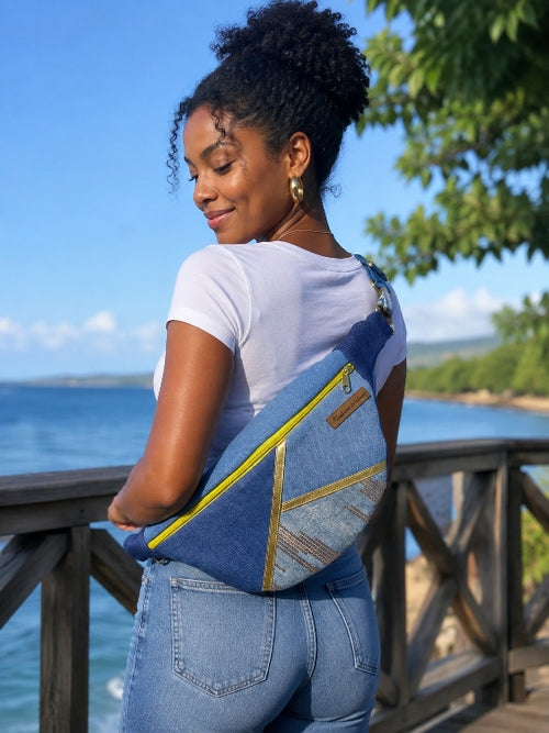 Sac banane bleu denim MJ 15 B